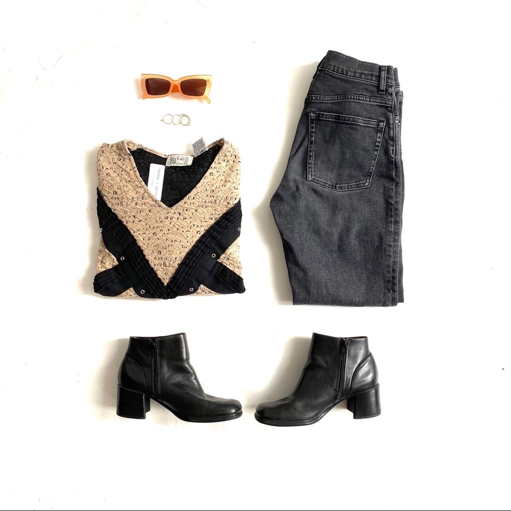 80s Black & Beige Sweatshirt